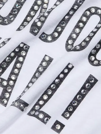 Cinq à Sept Women's Heatset Bonjour Y'all Graphic Cotton T-Shirt - White Black - Size XL | Thumbnail 7