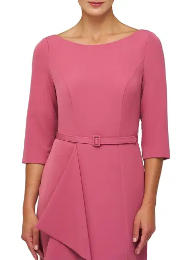 Kay Unger Women's Julia Cascade Ruffle Crepe Column Gown - Rose Wine | Thumbnail 6