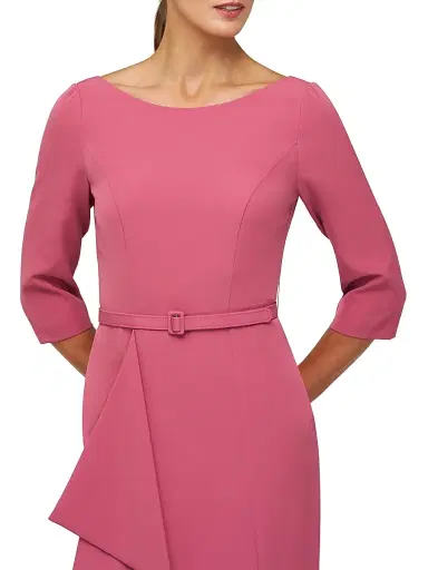 Kay Unger Women's Julia Cascade Ruffle Crepe Column Gown - Rose Wine | Thumbnail 7