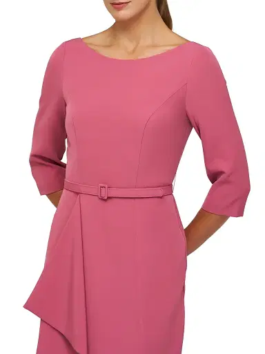Kay Unger Women's Julia Cascade Ruffle Crepe Column Gown - Rose Wine | Thumbnail 8