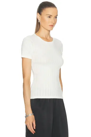 LESET Pointelle Slim Fit Tee | Thumbnail 2