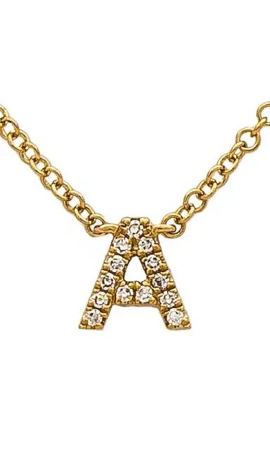 EF COLLECTION Diamond Initial Necklace | Thumbnail 2 EF COLLECTION Diamond Initial Necklace | Thumbnail 2