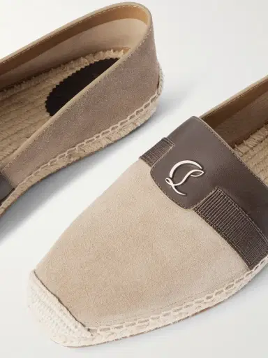 Christian Louboutin Alfarica Logo-Embellished Leather and Grosgrain-Trimmed Suede Espadrilles - Men | Thumbnail 5 Christian Louboutin Alfarica Logo-Embellished Leather and Grosgrain-Trimmed Suede Espadrilles - Men | Thumbnail 5