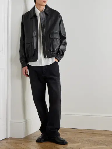 Studio Nicholson Piston Leather Bomber Jacket - Men | Thumbnail 2