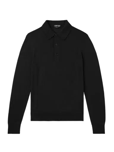 Tom Ford Slim-Fit Cashmere and Silk-Blend Polo Shirt - Men | Thumbnail 1