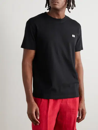 Valentino Garavani Logo-Appliquéd Cotton-Jersey T-Shirt - Men | Thumbnail 3 Valentino Garavani Logo-Appliquéd Cotton-Jersey T-Shirt - Men | Thumbnail 3