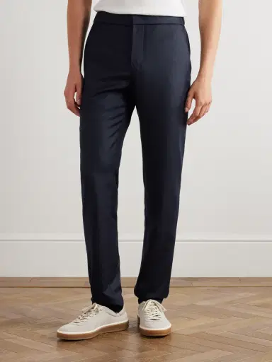 Loro Piana Leisure City Slim-Fit Virgin Wool and Cashmere-Blend Trousers - Men | Thumbnail 3