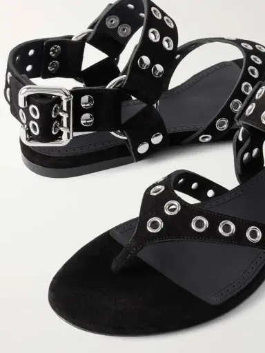 Alaïa Embellished Suede Sandals | Thumbnail 4 Alaïa Embellished Suede Sandals | Thumbnail 4