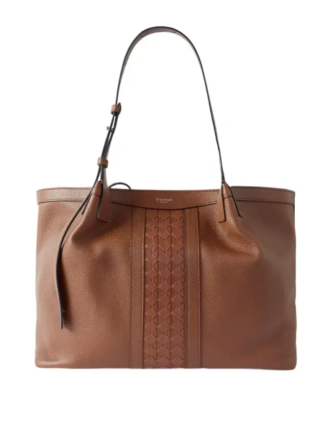 Serapian Secret Textured-leather Tote