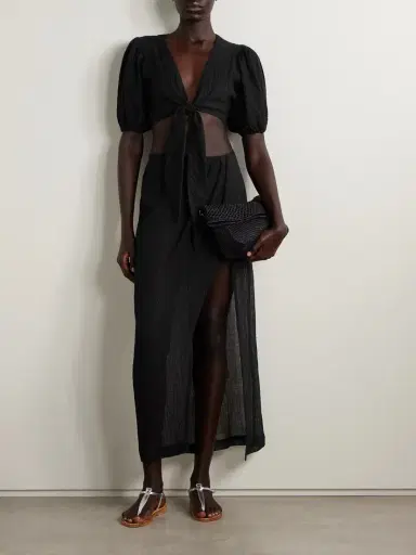 Lisa Marie Fernandez Cropped Tie-front Linen-blend Gauze Top | Thumbnail 2 Lisa Marie Fernandez Cropped Tie-front Linen-blend Gauze Top | Thumbnail 2