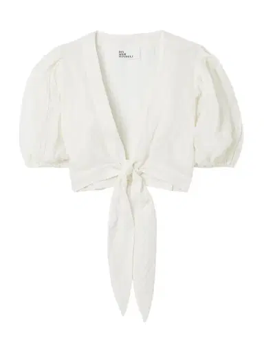 Lisa Marie Fernandez Cropped Tie-front Linen-blend Gauze Top | Thumbnail 1 Lisa Marie Fernandez Cropped Tie-front Linen-blend Gauze Top | Thumbnail 1