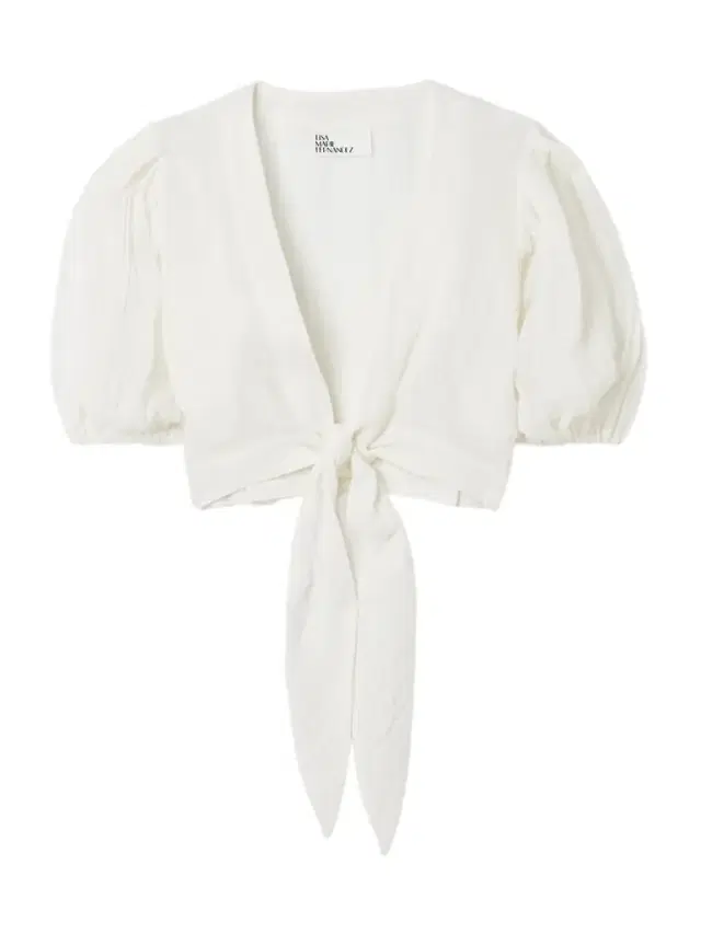 Cropped Tie-front Linen-blend Gauze Top