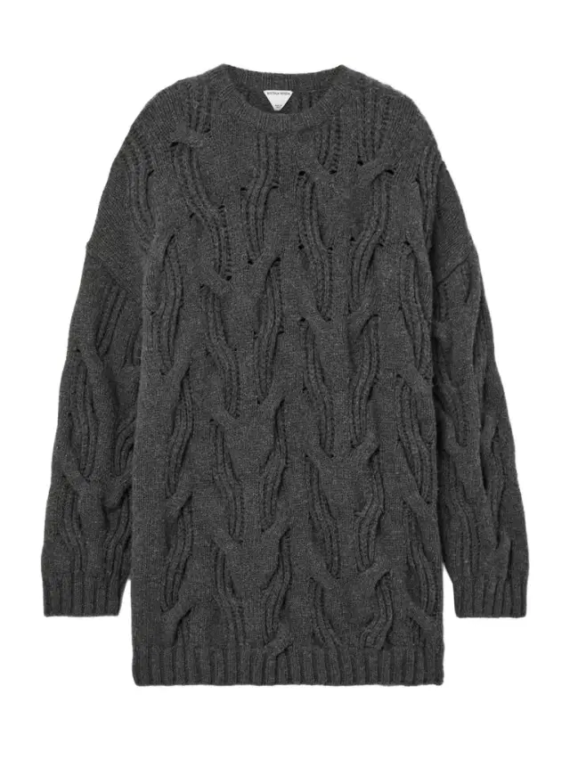 Cable-knit Wool weater