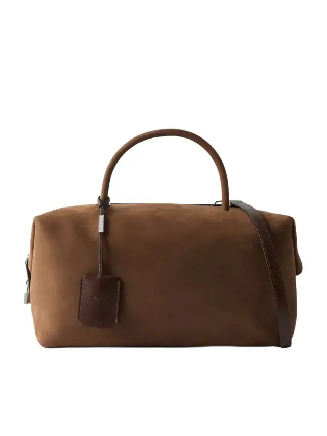 Leather-trimmed Suede Tote