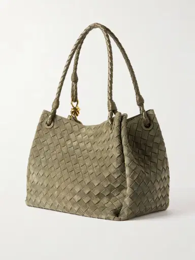Bottega Veneta Parachute Medium Intrecciato Suede And Leather Tote | Thumbnail 3 Bottega Veneta Parachute Medium Intrecciato Suede And Leather Tote | Thumbnail 3