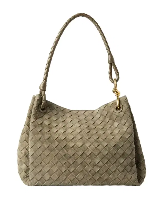 Parachute Medium Intrecciato Suede And Leather Tote