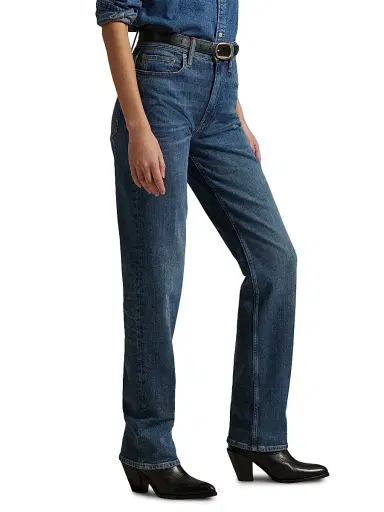 Polo Ralph Lauren Women's High-Rise Straight-Leg Jeans - Telesto Wash | Thumbnail 4