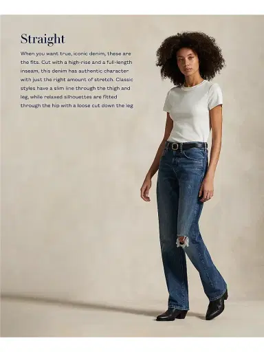 Polo Ralph Lauren Women's High-Rise Straight-Leg Jeans - Telesto Wash | Thumbnail 7