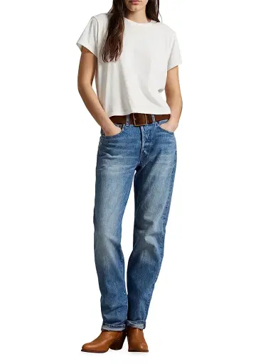 Polo Ralph Lauren Women's High-Rise Straight-Leg Jeans - Lebec Wash | Thumbnail 2