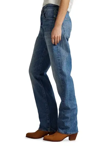 Polo Ralph Lauren Women's High-Rise Straight-Leg Jeans - Lebec Wash | Thumbnail 4