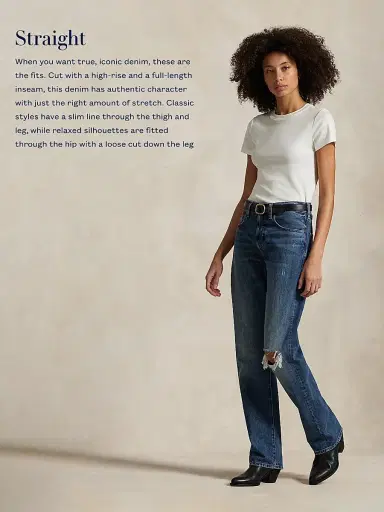 Polo Ralph Lauren Women's High-Rise Straight-Leg Jeans - Lebec Wash | Thumbnail 7
