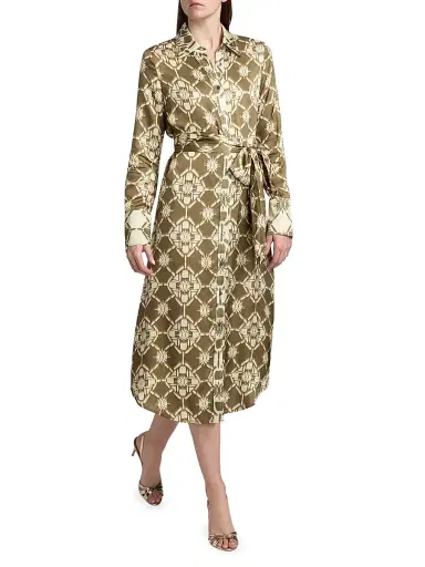 Ramy Brook Women's Victoria Tile Print Shirtdress | Thumbnail 2 Ramy Brook Women's Victoria Tile Print Shirtdress | Thumbnail 2