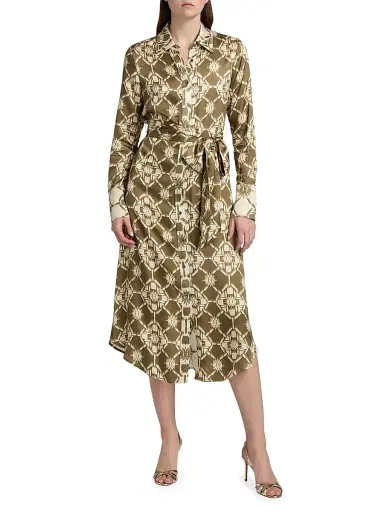 Ramy Brook Women's Victoria Tile Print Shirtdress | Thumbnail 3 Ramy Brook Women's Victoria Tile Print Shirtdress | Thumbnail 3