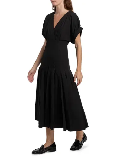 Proenza Schouler Women's Ciara Poplin Midi-Dress - Black | Thumbnail 4