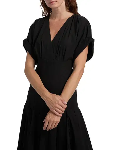 Proenza Schouler Women's Ciara Poplin Midi-Dress - Black | Thumbnail 6