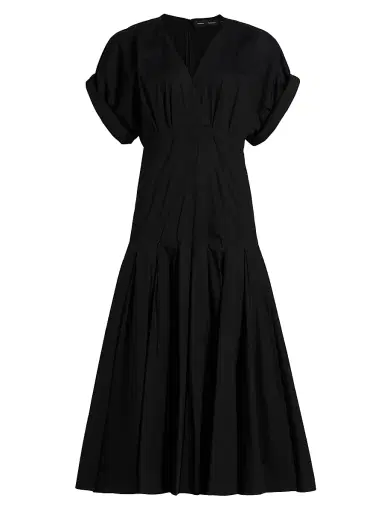 Proenza Schouler Women's Ciara Poplin Midi-Dress - Black | Thumbnail 1