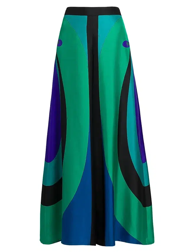 Women's Silk Twill Wide-Leg Pants - Smeraldo Women's Silk Twill Wide-Leg Pants - Smeraldo