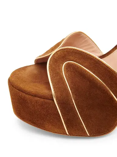 Gianvito Rossi Women's 120MM Suede Platform Sandals - Mekong Texas - Size 10 | Thumbnail 5 Gianvito Rossi Women's 120MM Suede Platform Sandals - Mekong Texas - Size 10 | Thumbnail 5