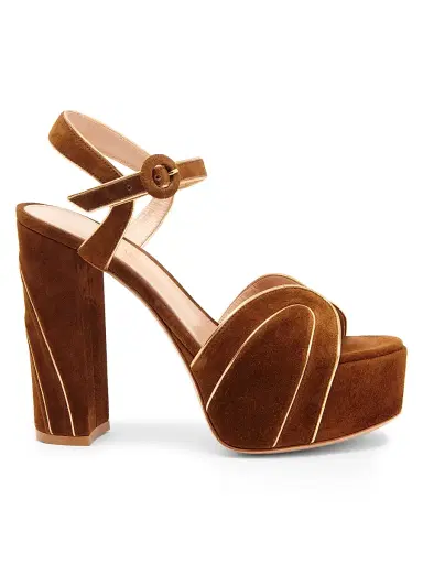 Gianvito Rossi Women's 120MM Suede Platform Sandals - Mekong Texas - Size 10 | Thumbnail 1 Gianvito Rossi Women's 120MM Suede Platform Sandals - Mekong Texas - Size 10 | Thumbnail 1
