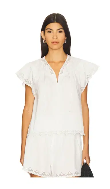 Ulla Johnson Effie Flutter Sleeve Top | Thumbnail 1