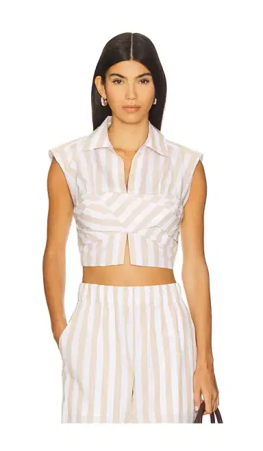 Simkhai Emie Cropped Box Sleeve Top | Thumbnail 1