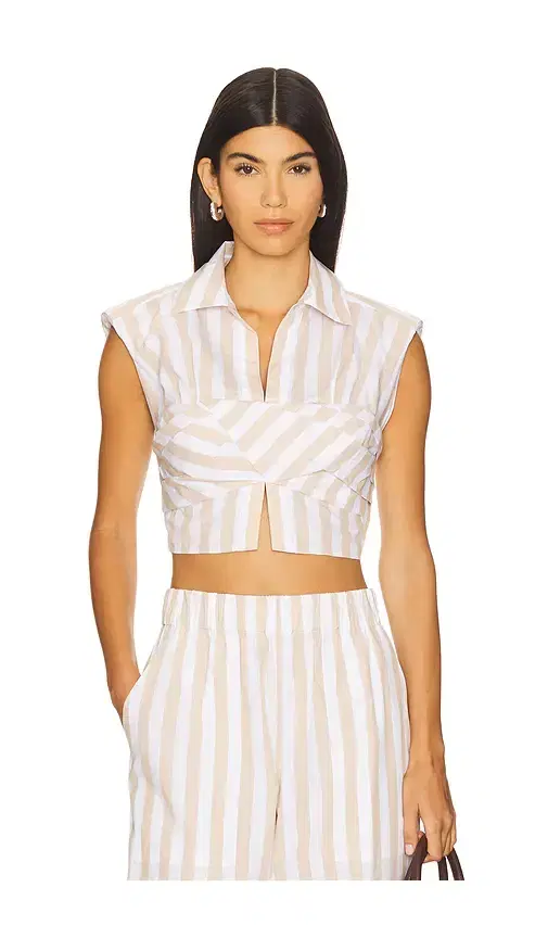 SIMKHAI Emie Cropped Box Sleeve Top