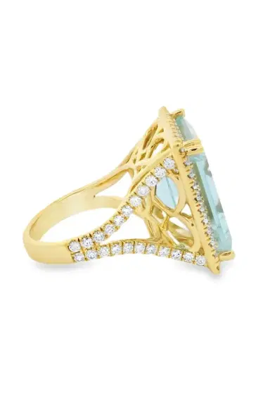 LISA NIK Mirror Cut Green Beryl Ring | Thumbnail 5