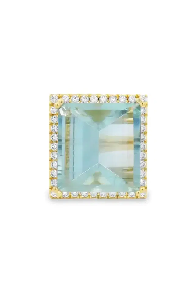 LISA NIK Mirror Cut Green Beryl Ring
