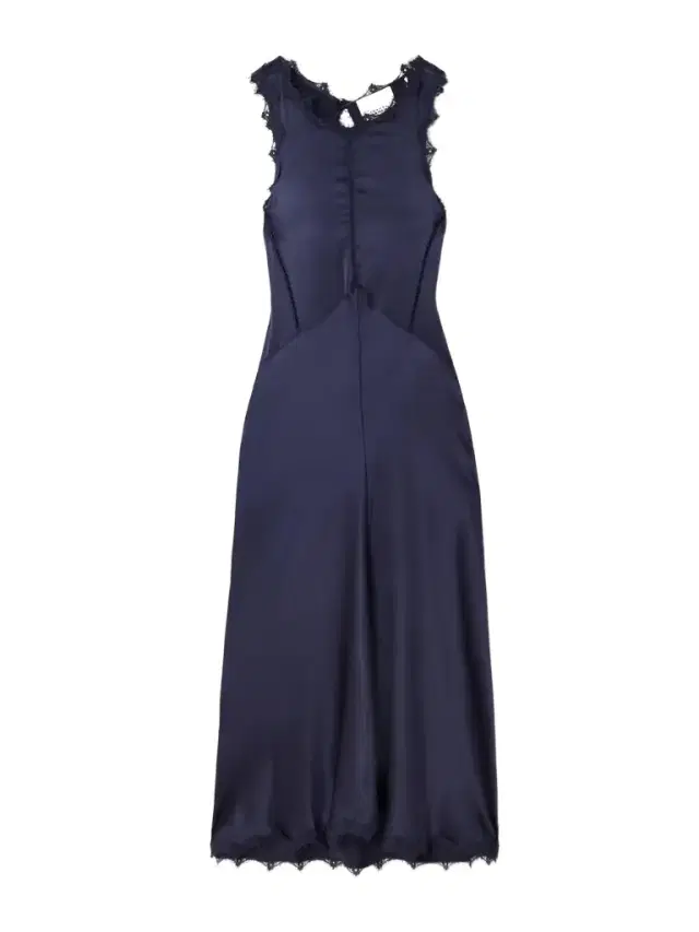 Jadelia Lace And Pointelle-trimmed Silk-blend Satin Midi Dress