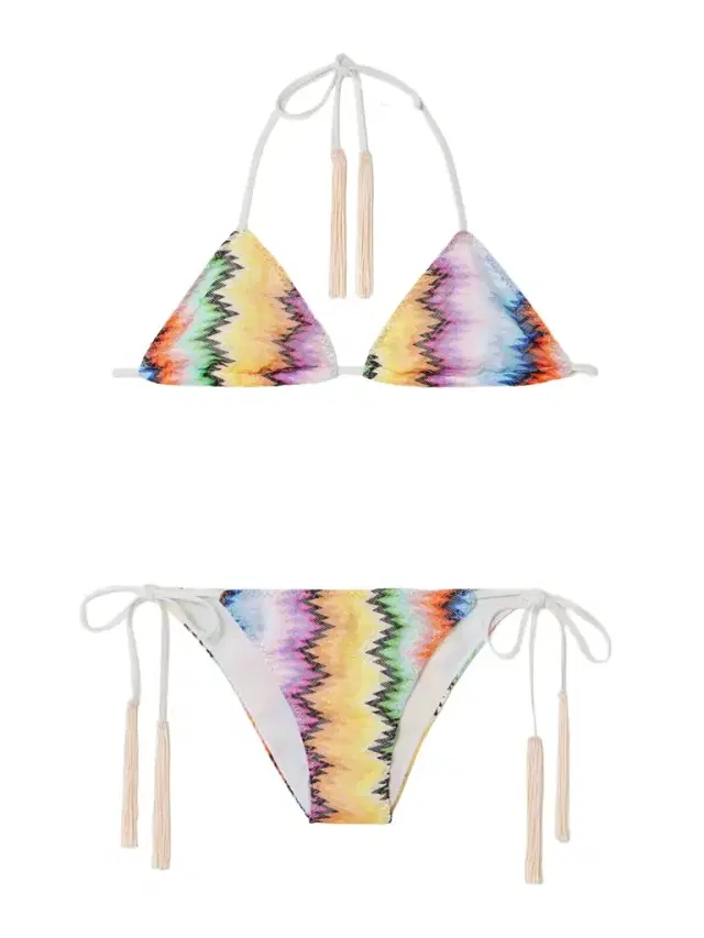 Mare Fringed Striped Crochet-knit Triangle Bikini