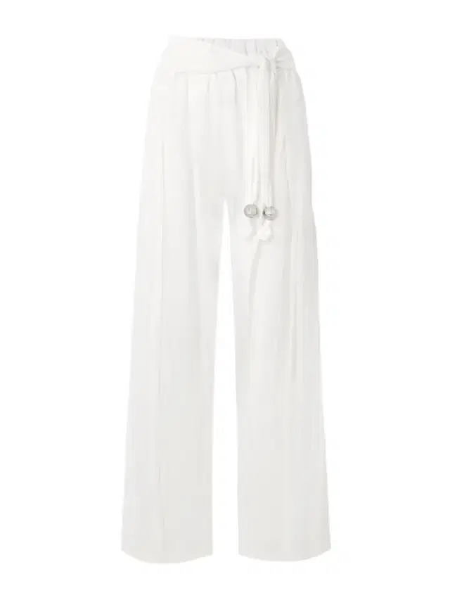 Lisa Marie Fernandez Embellished Belted Crinkled Linen-blend Gauze Wide-leg Pants