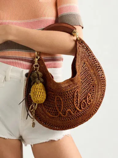 Chloé Summer Banana Leather-trimmed Embroidered Raffia Tote | Thumbnail 2