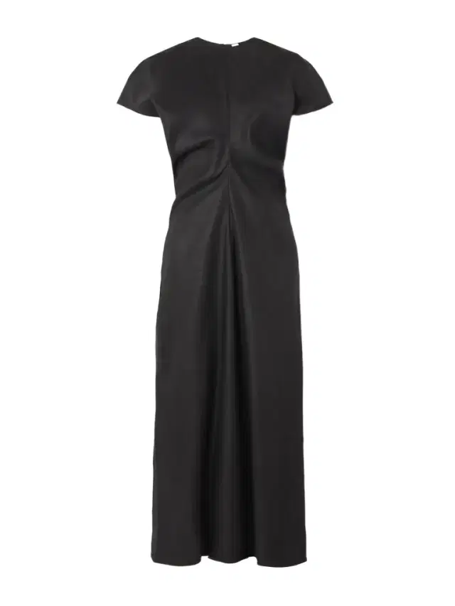 Gathered Woven Midi Dress