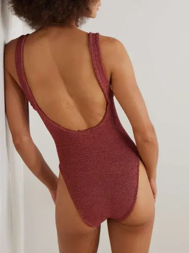 Hunza G Domino Embellished Seersucker Swimsuit | Thumbnail 3 Hunza G Domino Embellished Seersucker Swimsuit | Thumbnail 3