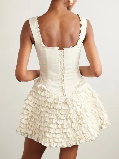 Clio Peppiatt Ballerina Embellished Ruffled Taffeta Mini Dress | Thumbnail 3 Clio Peppiatt Ballerina Embellished Ruffled Taffeta Mini Dress | Thumbnail 3