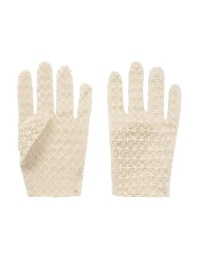 Pearl-like Embellished Embroidered Tulle Gloves