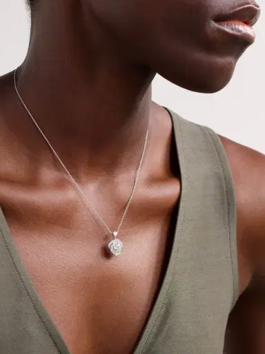 David Morris Frozen Kiss 18-karat White Gold Diamond Necklace | Thumbnail 2 David Morris Frozen Kiss 18-karat White Gold Diamond Necklace | Thumbnail 2
