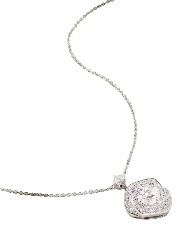 David Morris Frozen Kiss 18-karat White Gold Diamond Necklace