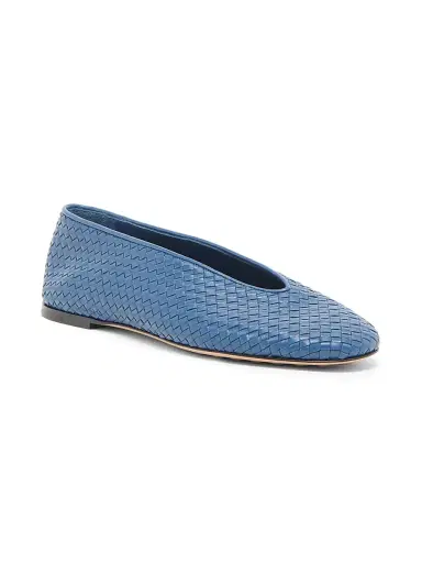 Bottega Veneta Women's Rosa Intrecciato Leather Flats - Blue Venezia - Size 7 | Thumbnail 2 Bottega Veneta Women's Rosa Intrecciato Leather Flats - Blue Venezia - Size 7 | Thumbnail 2