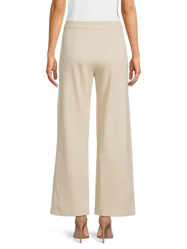Misook Women's LuxeStretch Stretch-Cotton Wide-Leg Pants - Biscotti - Size XL | Thumbnail 5